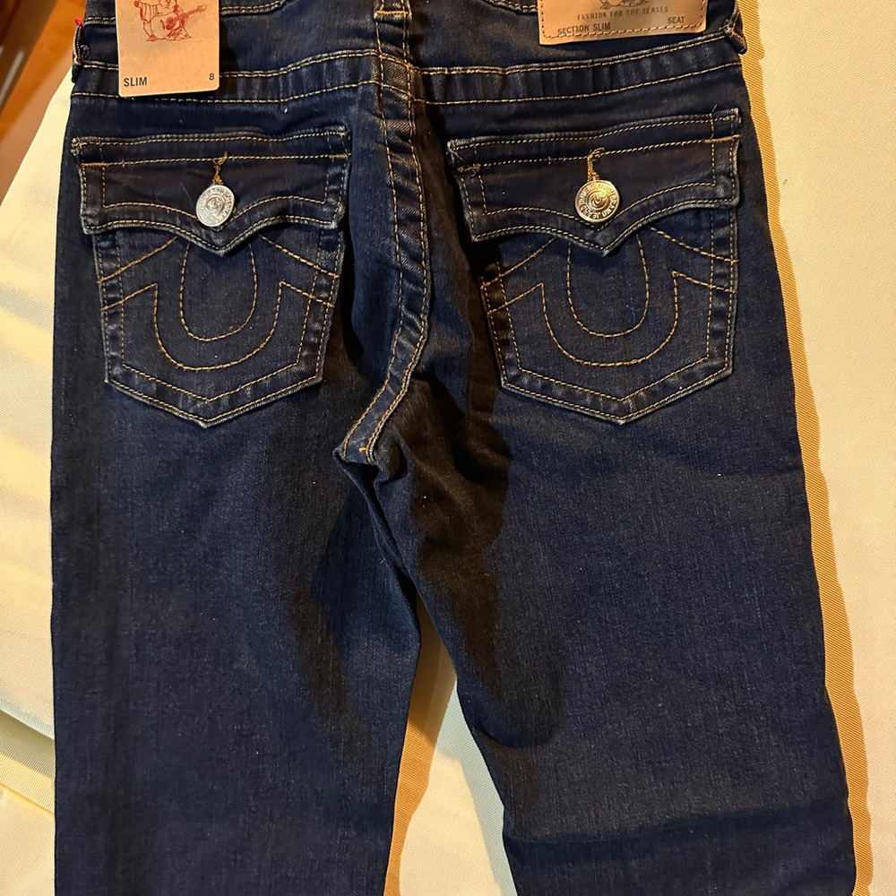 True Religion Indigo Denim with Contrast Stitching size 8 kids